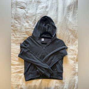 Aritzia TNA Cropped Zip Hoodie - Charcoal Grey - Medium